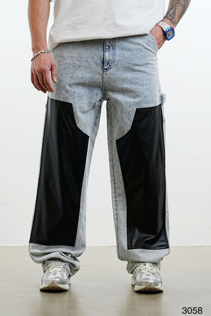 Jeans baggy large en denim gris ES3058 - ZG PREMIUM