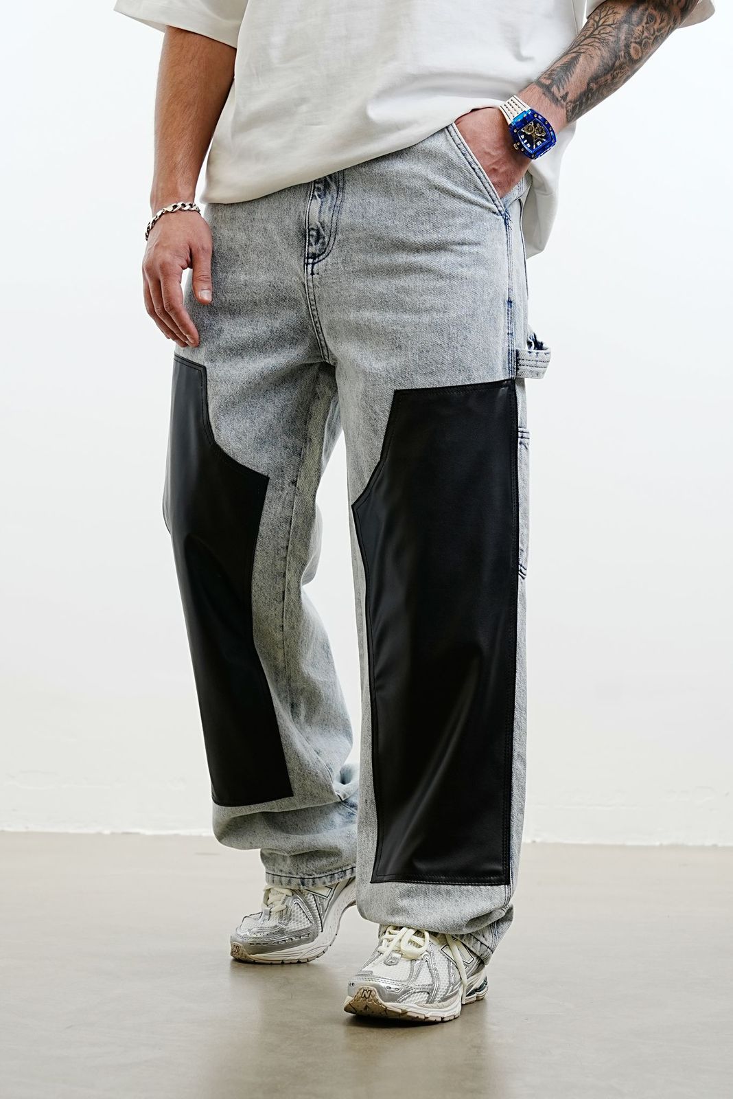 Jeans baggy large en denim gris ES3058 - ZG PREMIUM