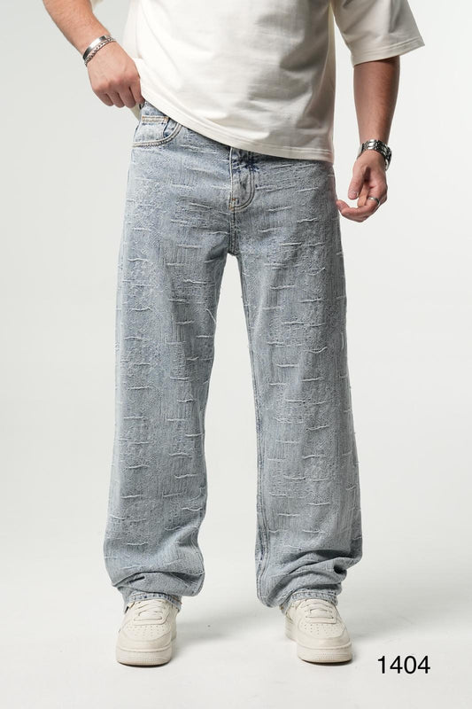 Jeans Large blue Très Déchiré C1404