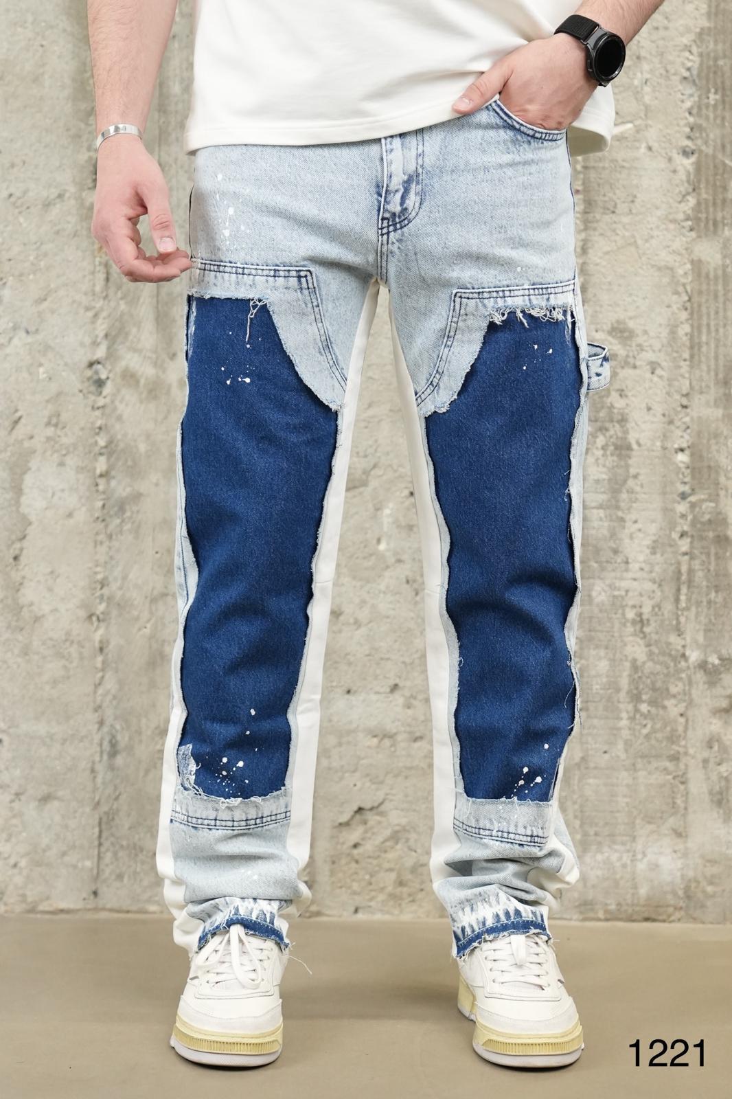 Jeans Large Bicolore Bleu Clair et Marine C1221 - ZG PREMIUM