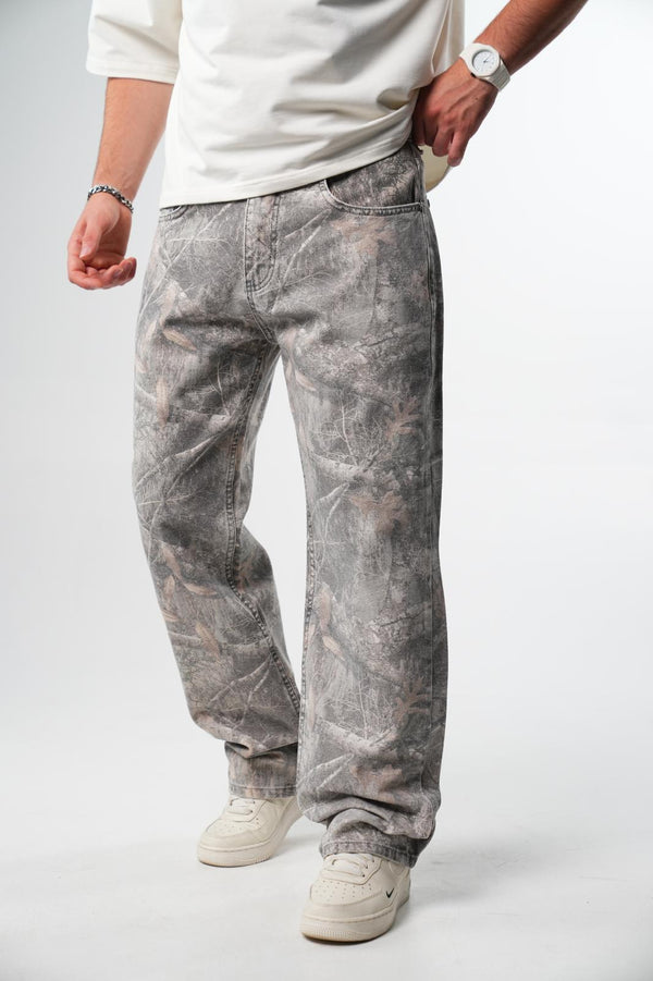Jeans Large Camouflage Gris ES3263