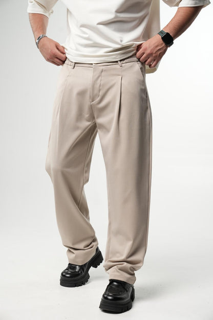 Pantalon Large beige à Plis BGY1029 - ZG PREMIUM