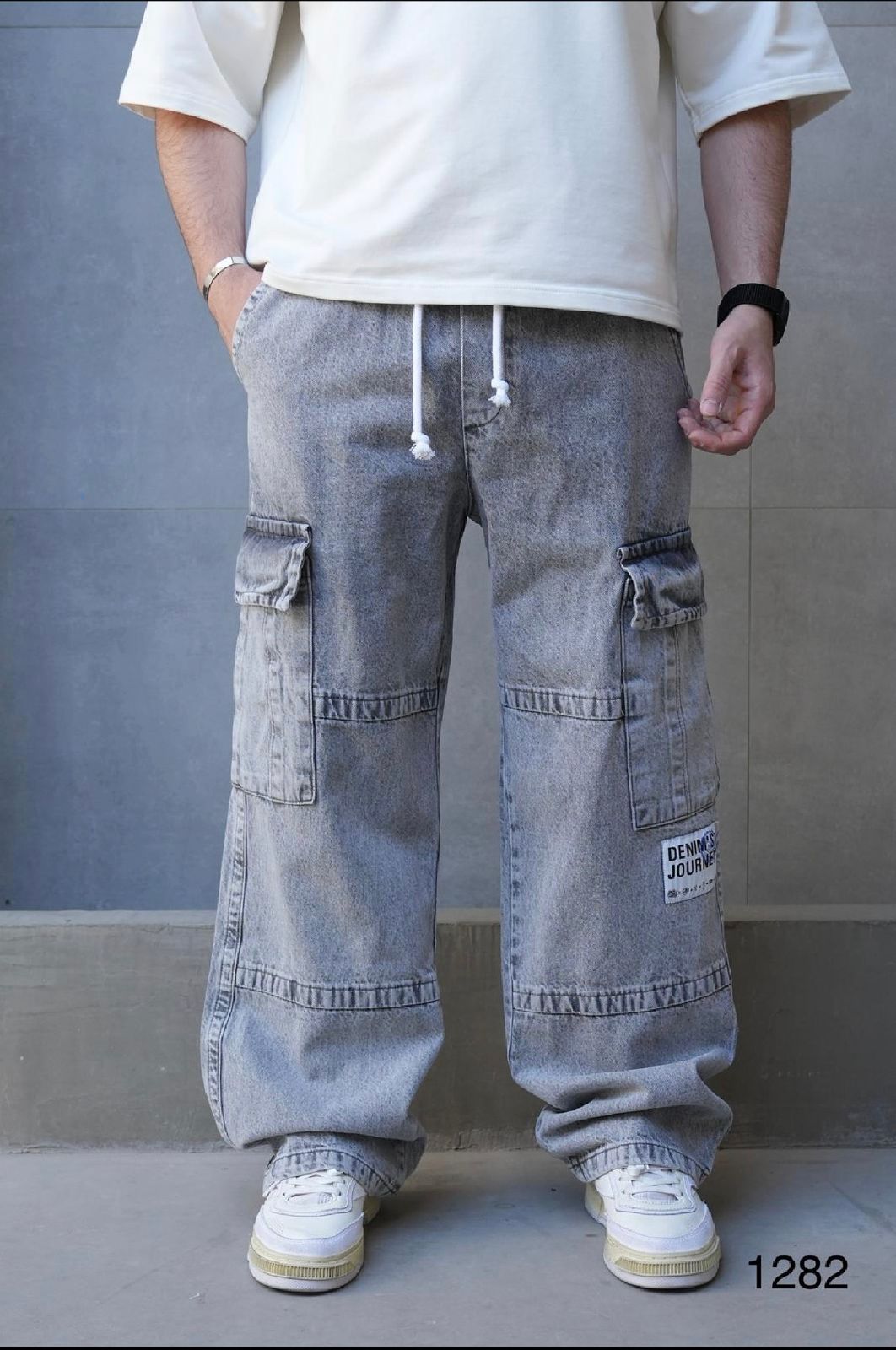 Jeans Cargo Large Gris "DENIM JOURNEY" C1282 - ZG PREMIUM