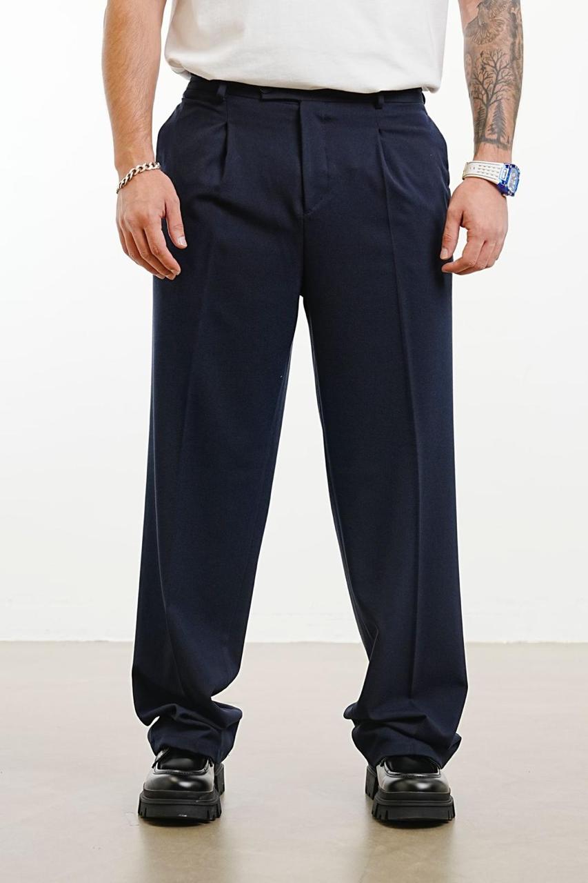 Pantalon Large bleu marine à Plis BGY1029 - ZG PREMIUM