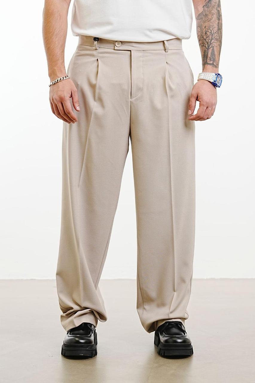 Pantalon Large beige à Plis BGY1029 - ZG PREMIUM