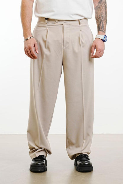 Pantalon Large beige à Plis BGY1029 - ZG PREMIUM