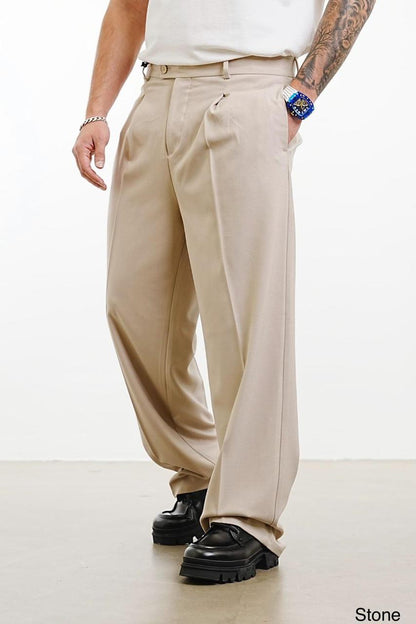 Pantalon Large beige à Plis BGY1029 - ZG PREMIUM