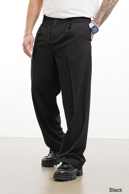 Pantalon Large noire à Plis BGY1029 - ZG PREMIUM