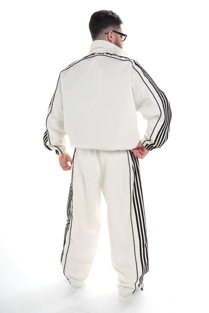 Ensemble Survêtement blanc avec Bandes Blanches HG259 - ZG PREMIUM