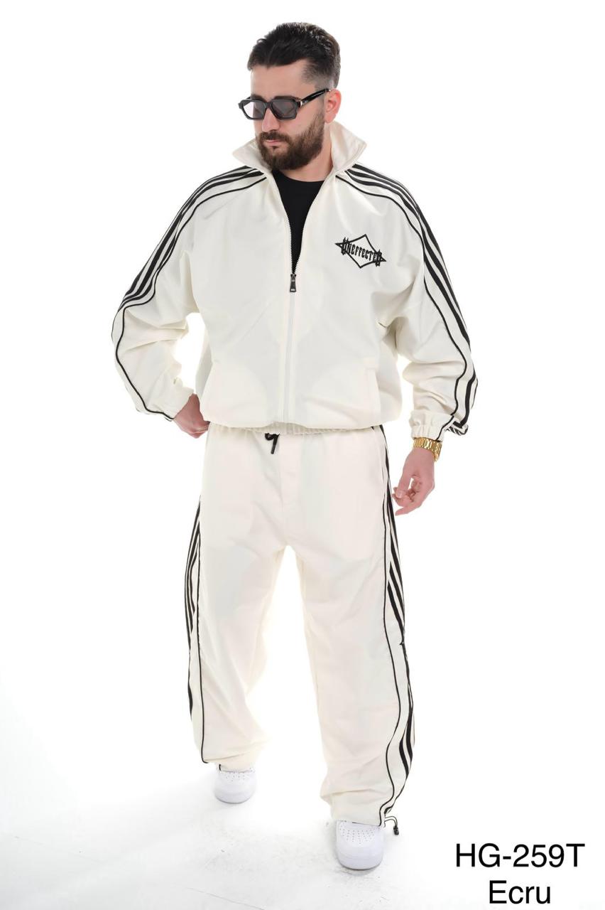 Ensemble Survêtement blanc avec Bandes Blanches HG259 - ZG PREMIUM