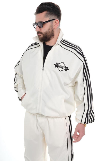 Ensemble Survêtement blanc avec Bandes Blanches HG259 - ZG PREMIUM