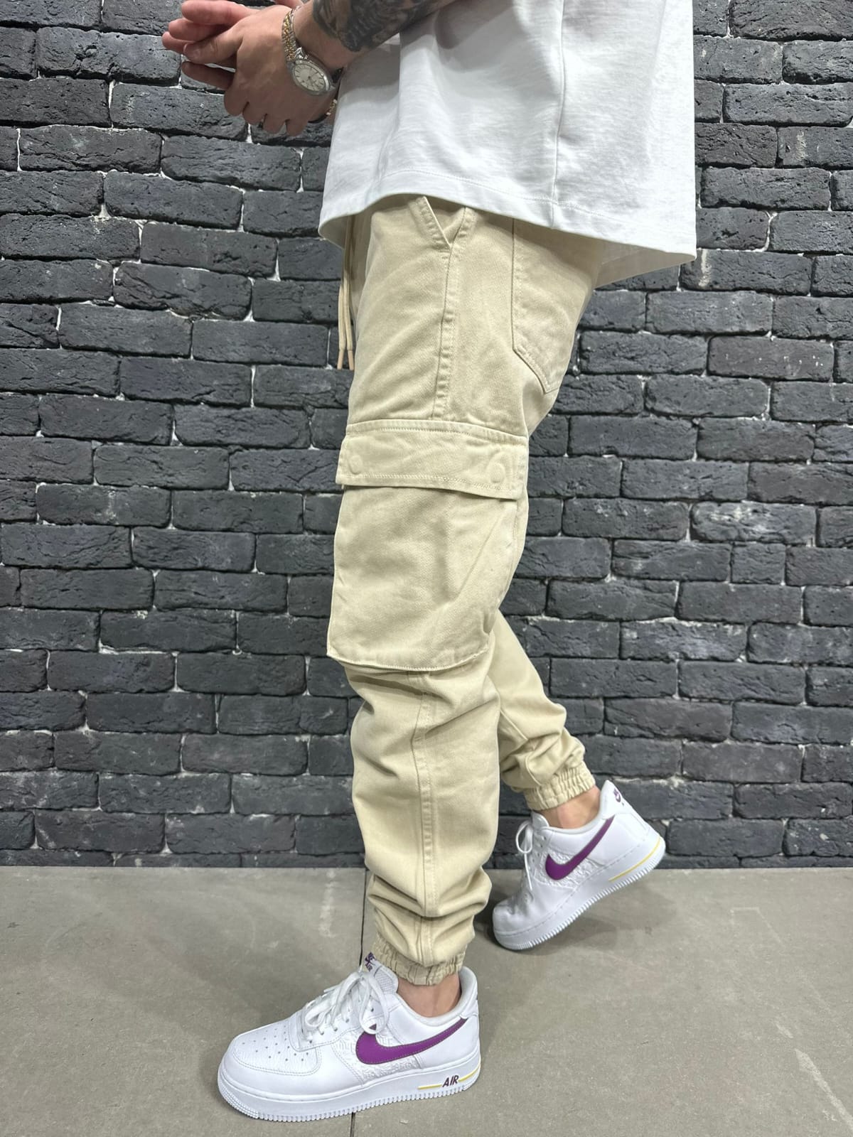 Pantalon Cargo Jogger beige 9000 - ZG PREMIUM