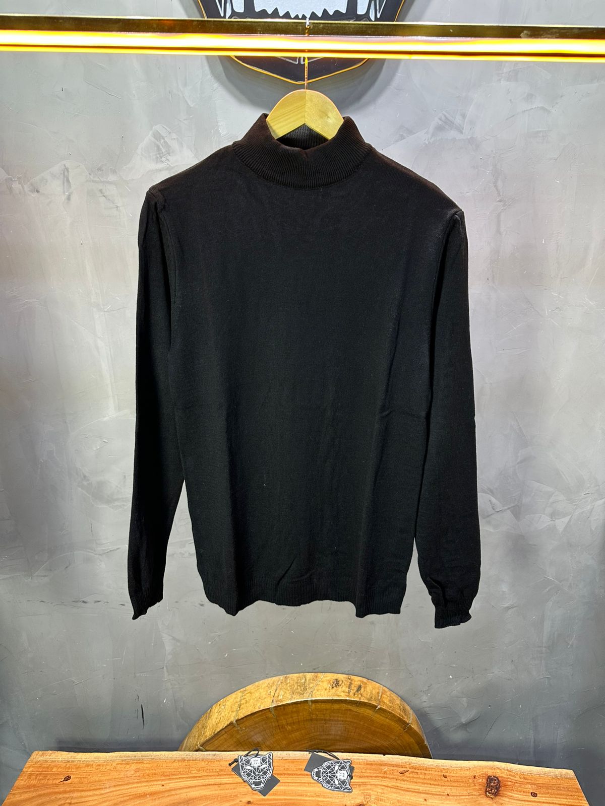 Pull Col Roulé Homme noire 534 - ZG PREMIUM