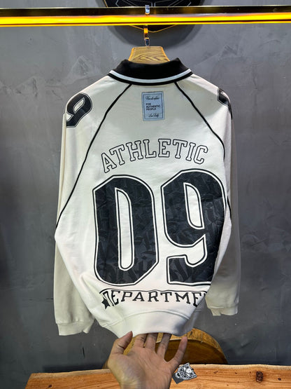 Sweat - Shirt Homme beige Col Blanc "Athletic 09" - ZG PREMIUM