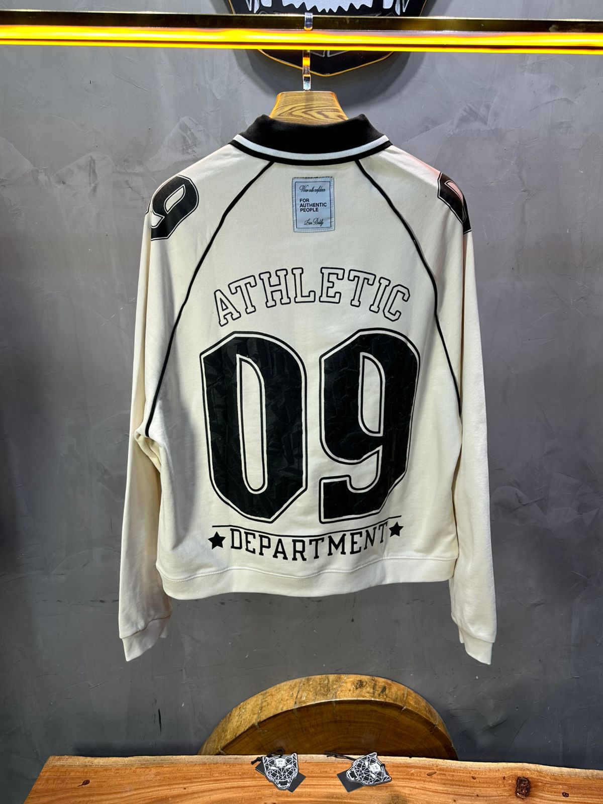 Sweat - Shirt Homme beige Col Blanc "Athletic 09" - ZG PREMIUM