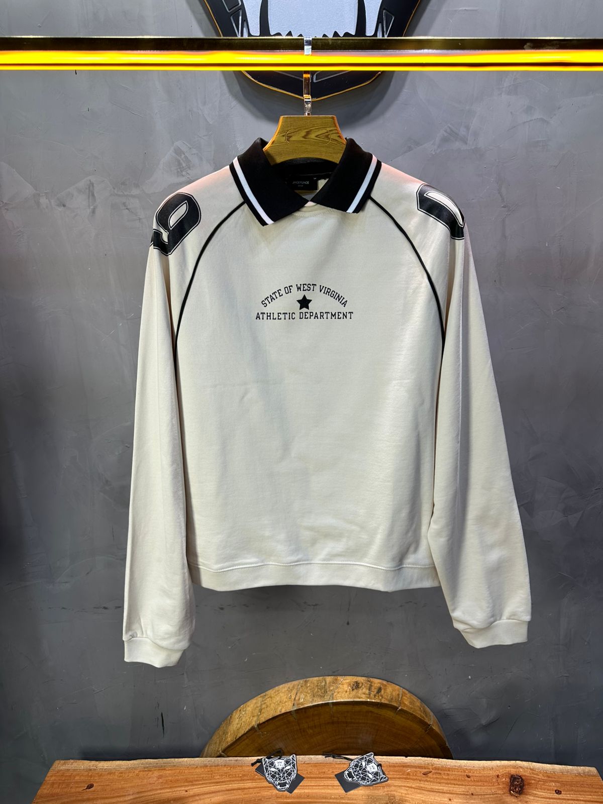Sweat - Shirt Homme beige Col Blanc "Athletic 09" - ZG PREMIUM