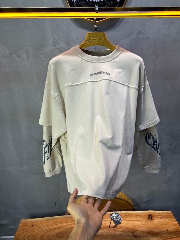 Sweat-Shirt Oversize beige "Sacred Hearts" 26k108