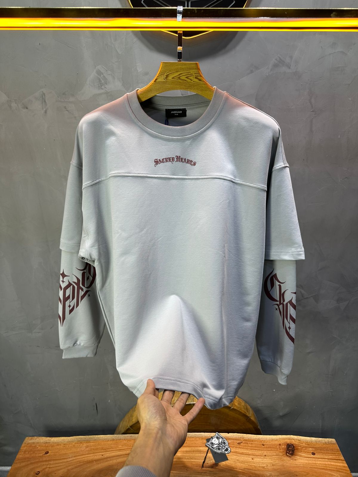 Sweat - Shirt Homme Gris Clair "Sacred Hearts" 26k108 - ZG PREMIUM
