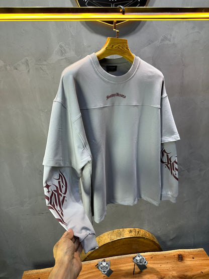 Sweat - Shirt Homme Gris Clair "Sacred Hearts" 26k108 - ZG PREMIUM