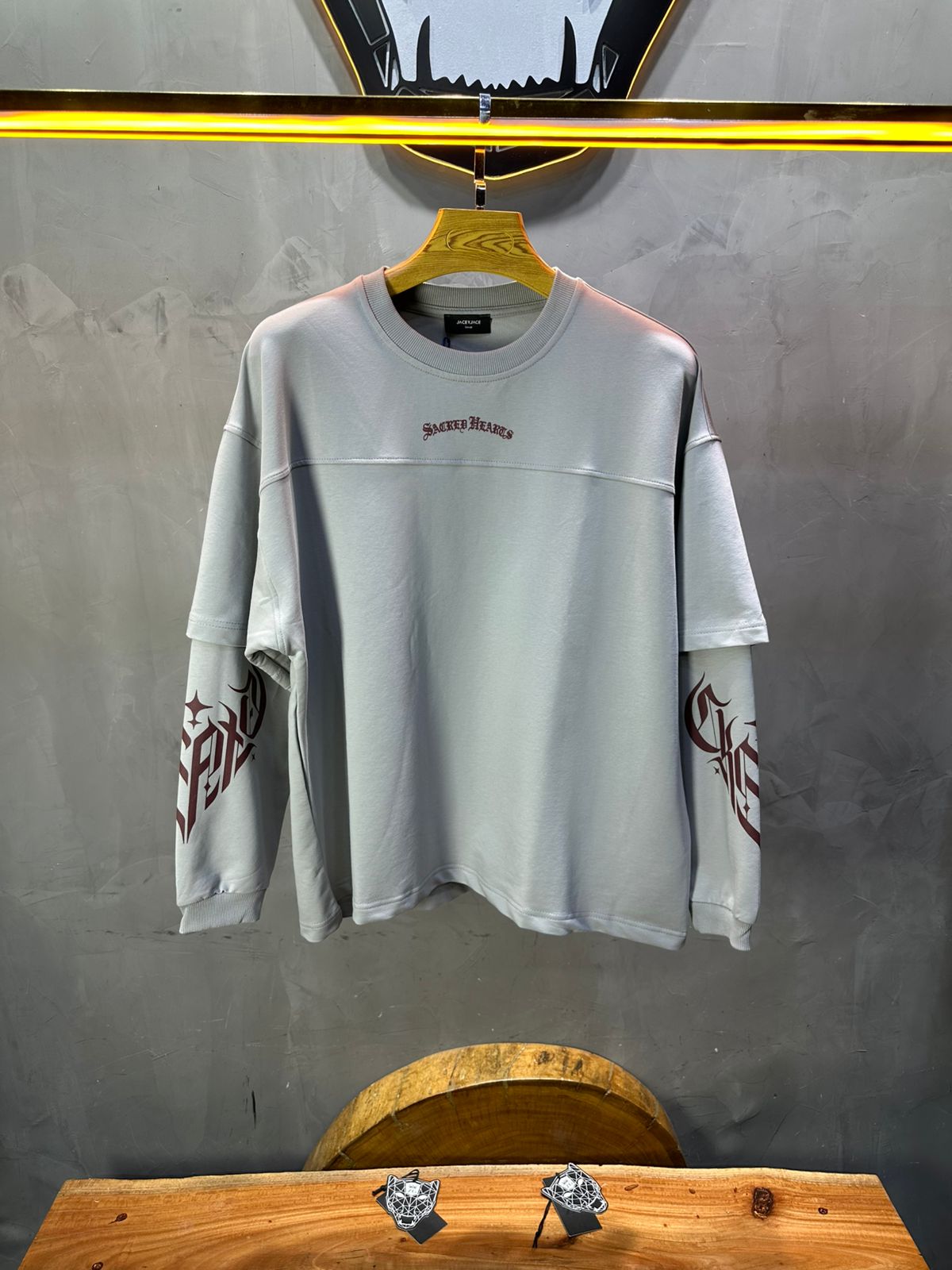 Sweat - Shirt Homme Gris Clair "Sacred Hearts" 26k108 - ZG PREMIUM