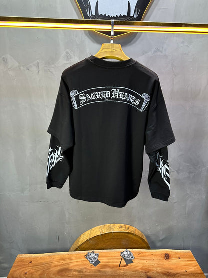 Sweat - Shirt Homme noir "Sacred Hearts" 26k108 - ZG PREMIUM