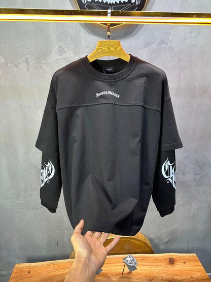 Sweat - Shirt Homme noir "Sacred Hearts" 26k108 - ZG PREMIUM