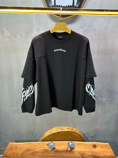 Sweat - Shirt Homme noir "Sacred Hearts" 26k108 - ZG PREMIUM