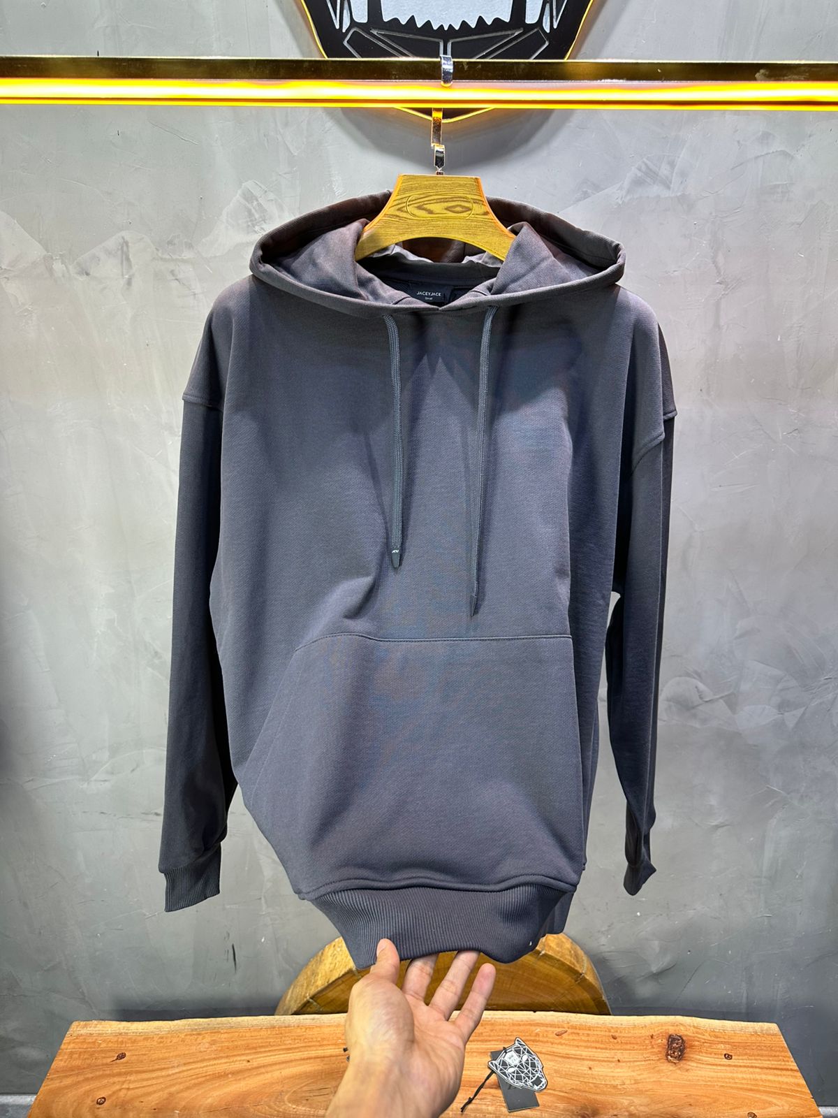 Sweat à Capuche Homme Gris Foncé Oversize 25k318 - ZG PREMIUM