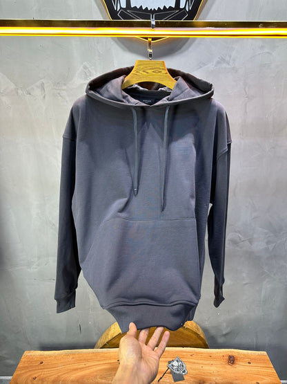 Sweat à Capuche Homme Gris Foncé Oversize 25k318 - ZG PREMIUM