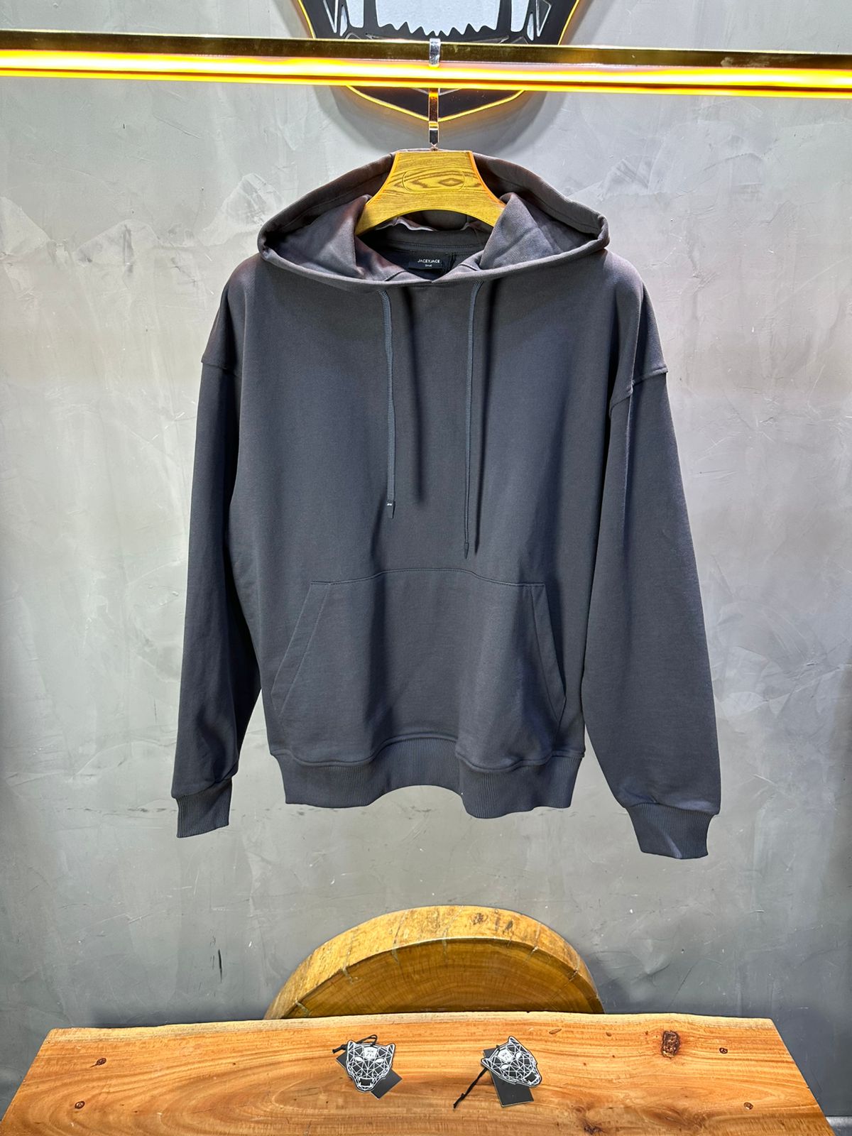 Sweat à Capuche Homme Gris Foncé Oversize 25k318 - ZG PREMIUM