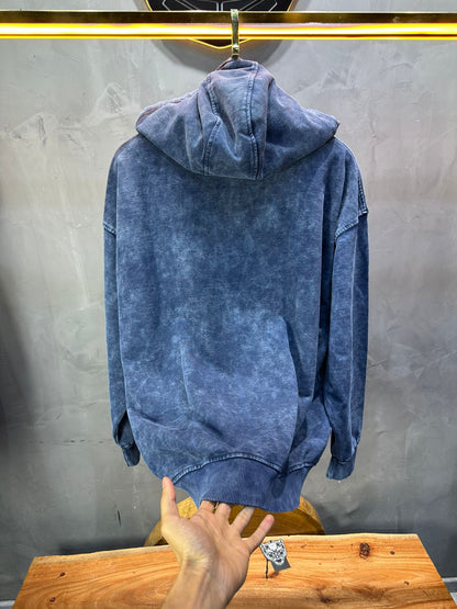 Sweat à Capuche Homme blue Effet Vintage "REALISTIC" 25k222 - ZG PREMIUM