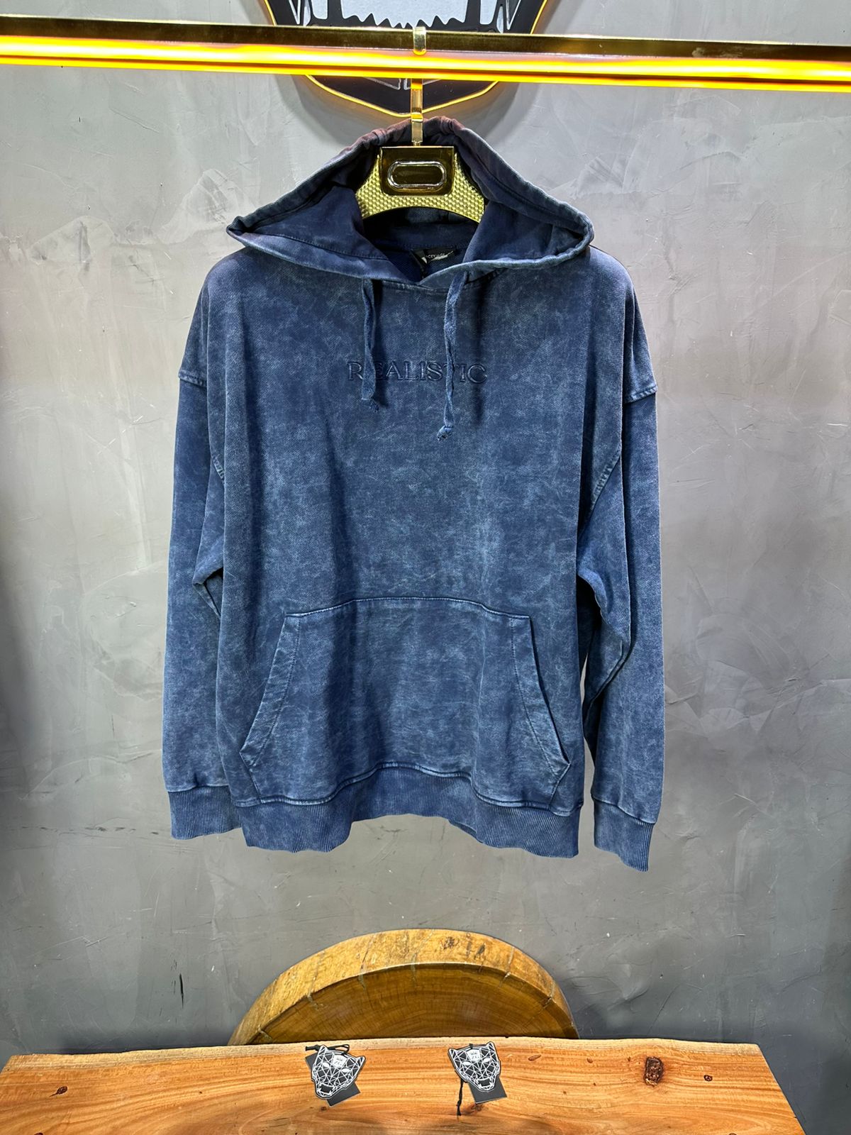 Sweat à Capuche Homme blue Effet Vintage "REALISTIC" 25k222 - ZG PREMIUM