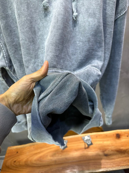 Sweat à Capuche Homme gris Effet Vintage "REALISTIC" 25k222 - ZG PREMIUM