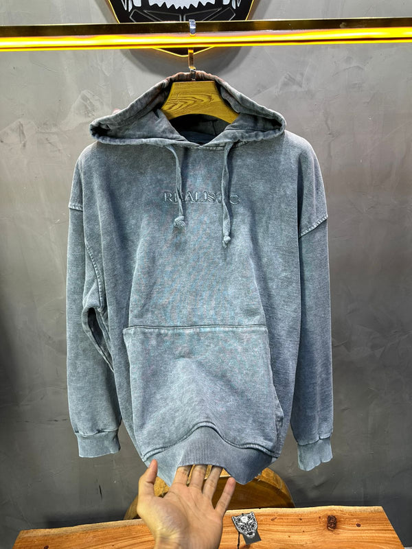 Sweat à Capuche Homme gris Effet Vintage "REALISTIC" 25k222