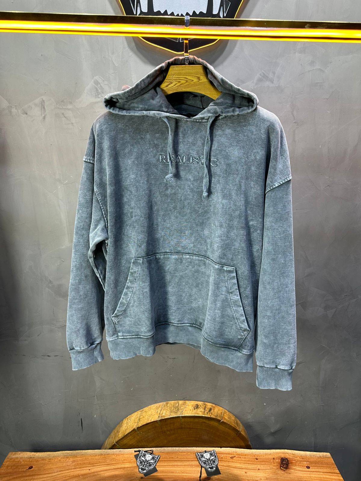 Sweat à Capuche Homme gris Effet Vintage "REALISTIC" 25k222 - ZG PREMIUM