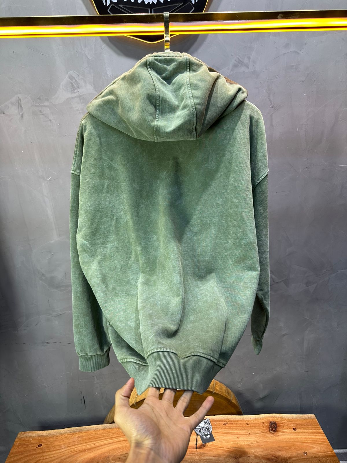Sweat à Capuche Homme vert Effet Vintage "REALISTIC" 25k222 - ZG PREMIUM