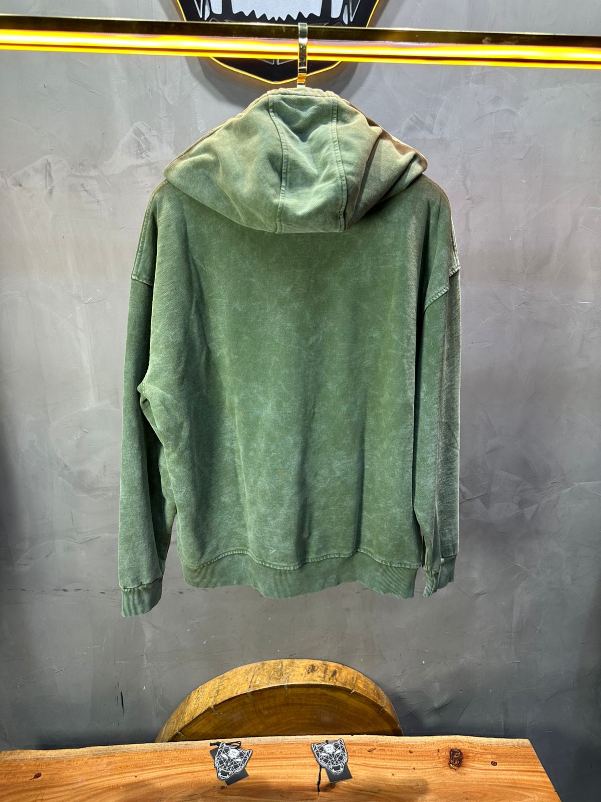 Sweat à Capuche Homme vert Effet Vintage "REALISTIC" 25k222 - ZG PREMIUM