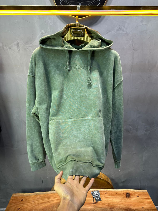 Sweat à Capuche Homme vert Effet Vintage "REALISTIC" 25k222