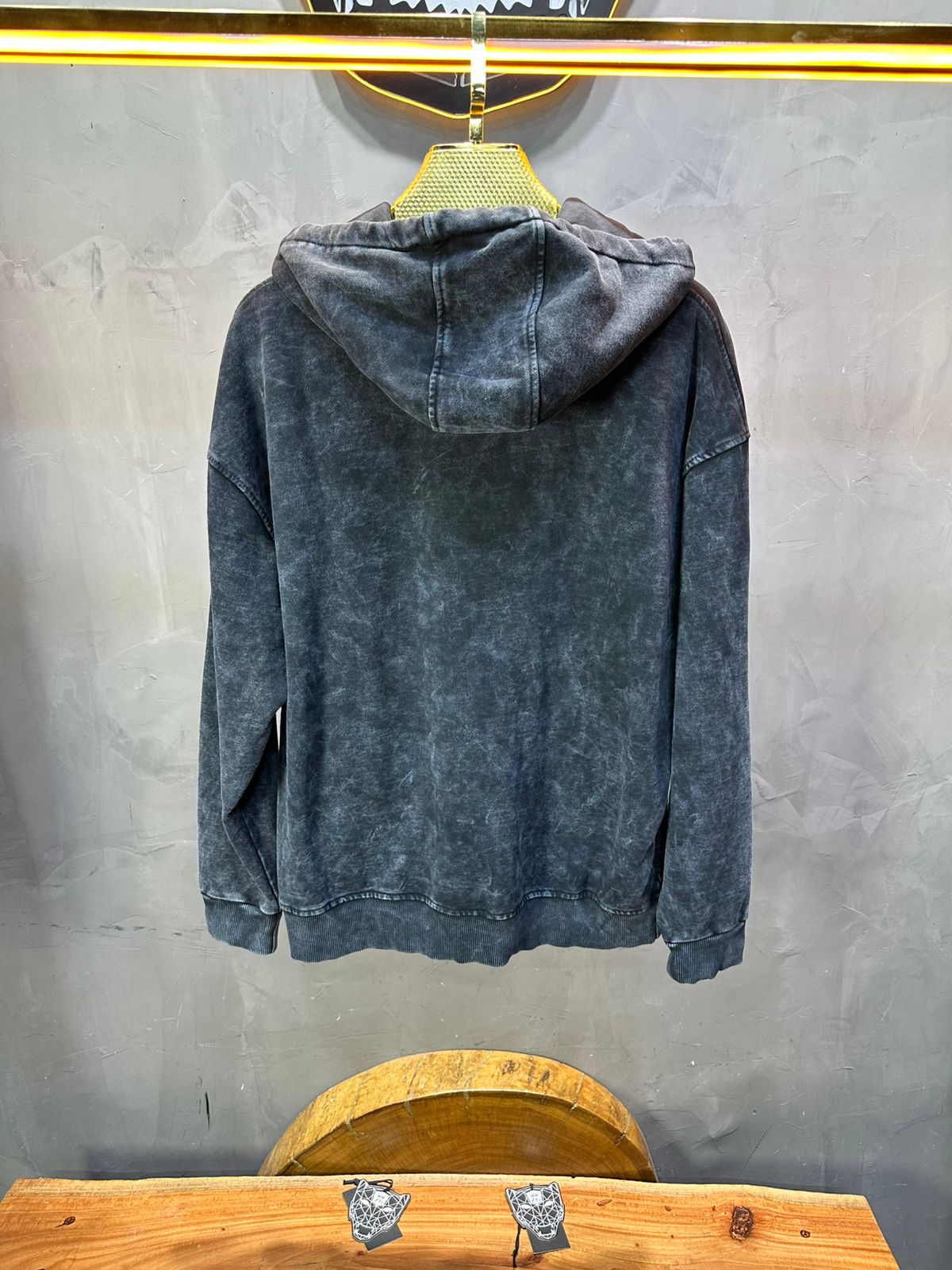 Sweat à Capuche Homme noir Effet Vintage "REALISTIC" 25k222 - ZG PREMIUM
