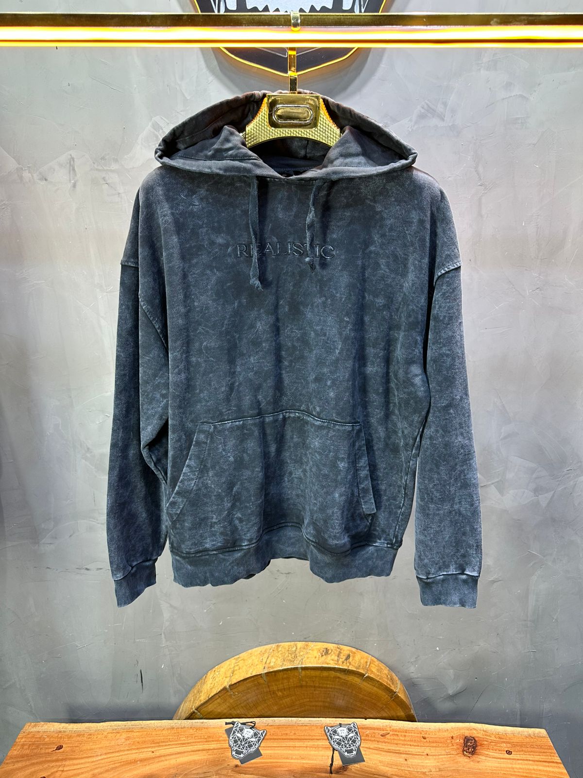 Sweat à Capuche Homme noir Effet Vintage "REALISTIC" 25k222 - ZG PREMIUM