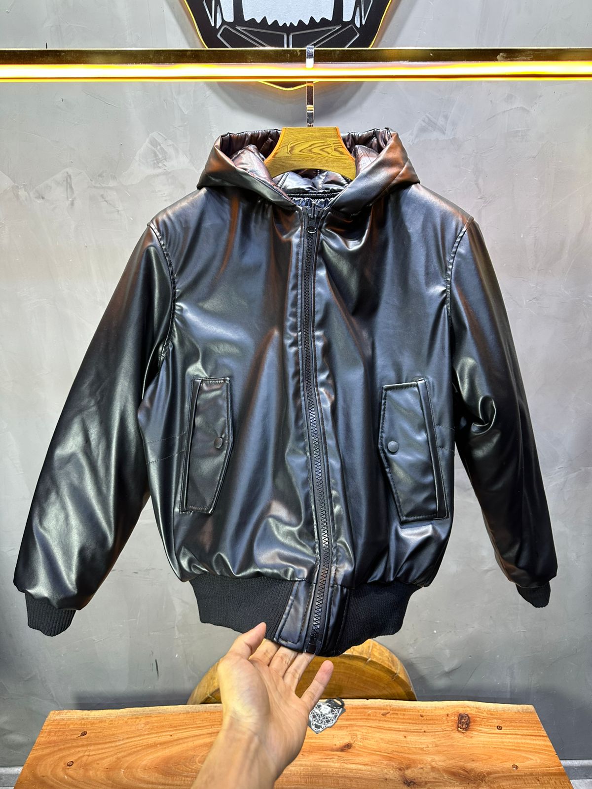 Vest homme Noir double face