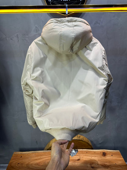 Bomber Beige à Capuche double face