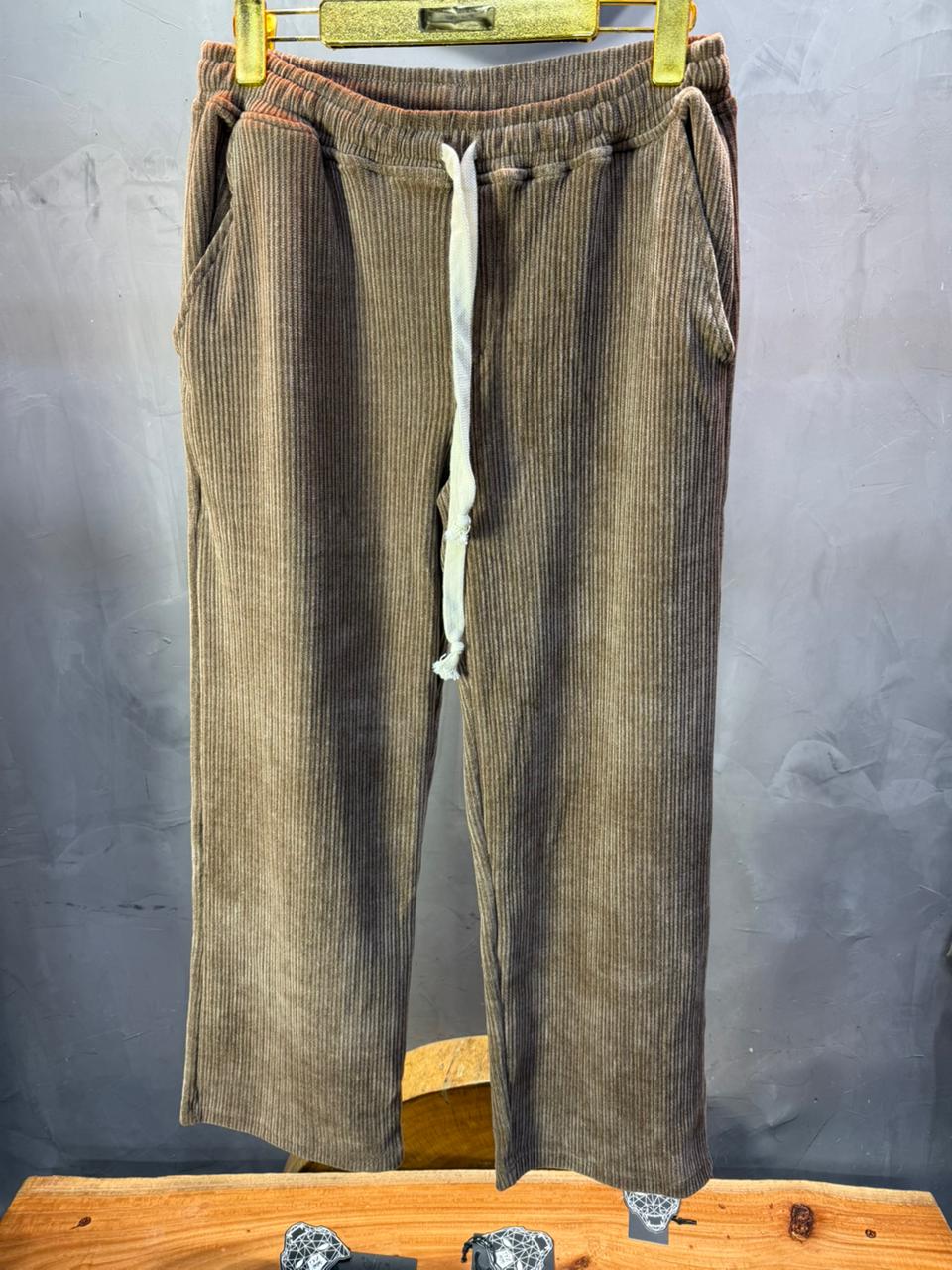 Pantalon Velours Côtelé Beige Baggy 26k126 - ZG PREMIUM