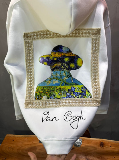 Hoodie Van Gogh Blanc Oversize 5005 - ZG PREMIUM