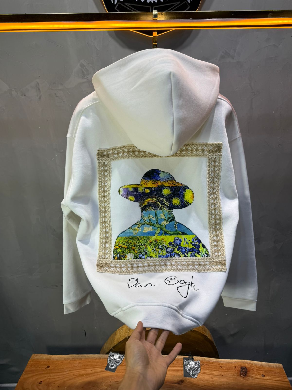 Hoodie Van Gogh Blanc Oversize 5005 - ZG PREMIUM