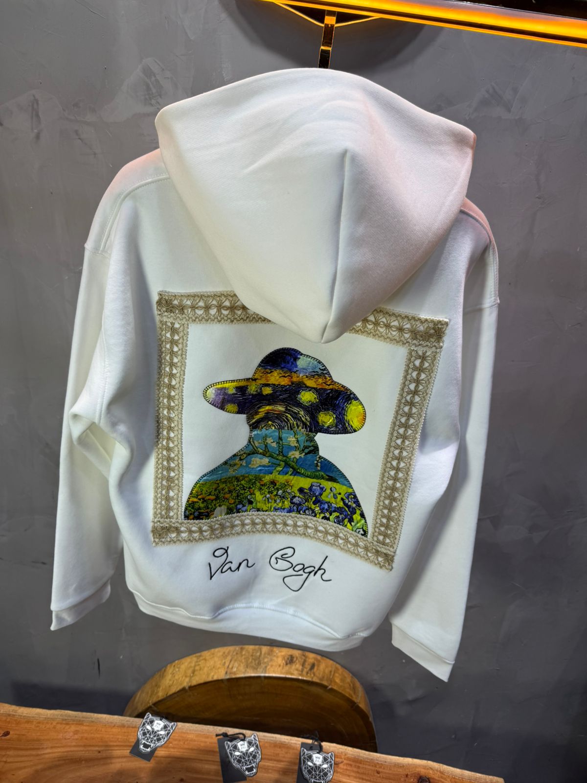 Hoodie Van Gogh Blanc Oversize 5005 - ZG PREMIUM