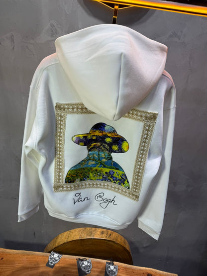 Hoodie Van Gogh Blanc Oversize 5005 - ZG PREMIUM