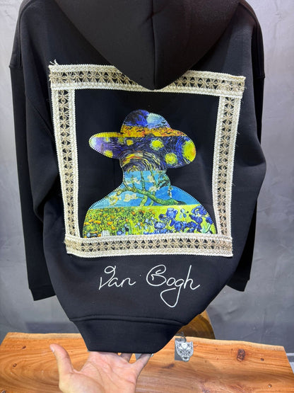 Hoodie Van Gogh Noir Oversize 5005 - ZG PREMIUM