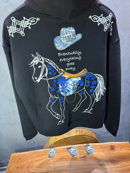Hoodie Noir Cheval Oversize 4957 - ZG PREMIUM