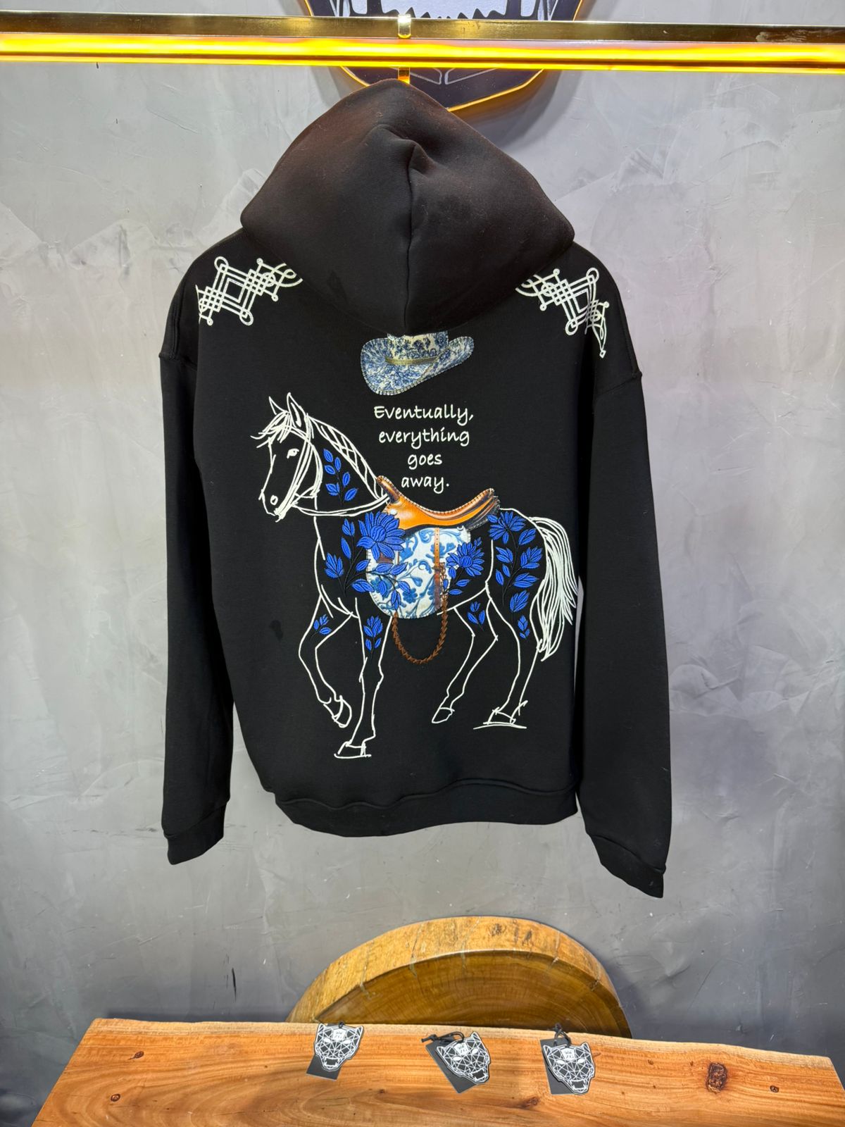 Hoodie Noir Cheval Oversize 4957 - ZG PREMIUM